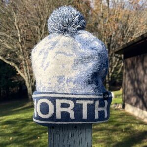 The North Face Kids Light Blue Pom-Pom Hat Blue